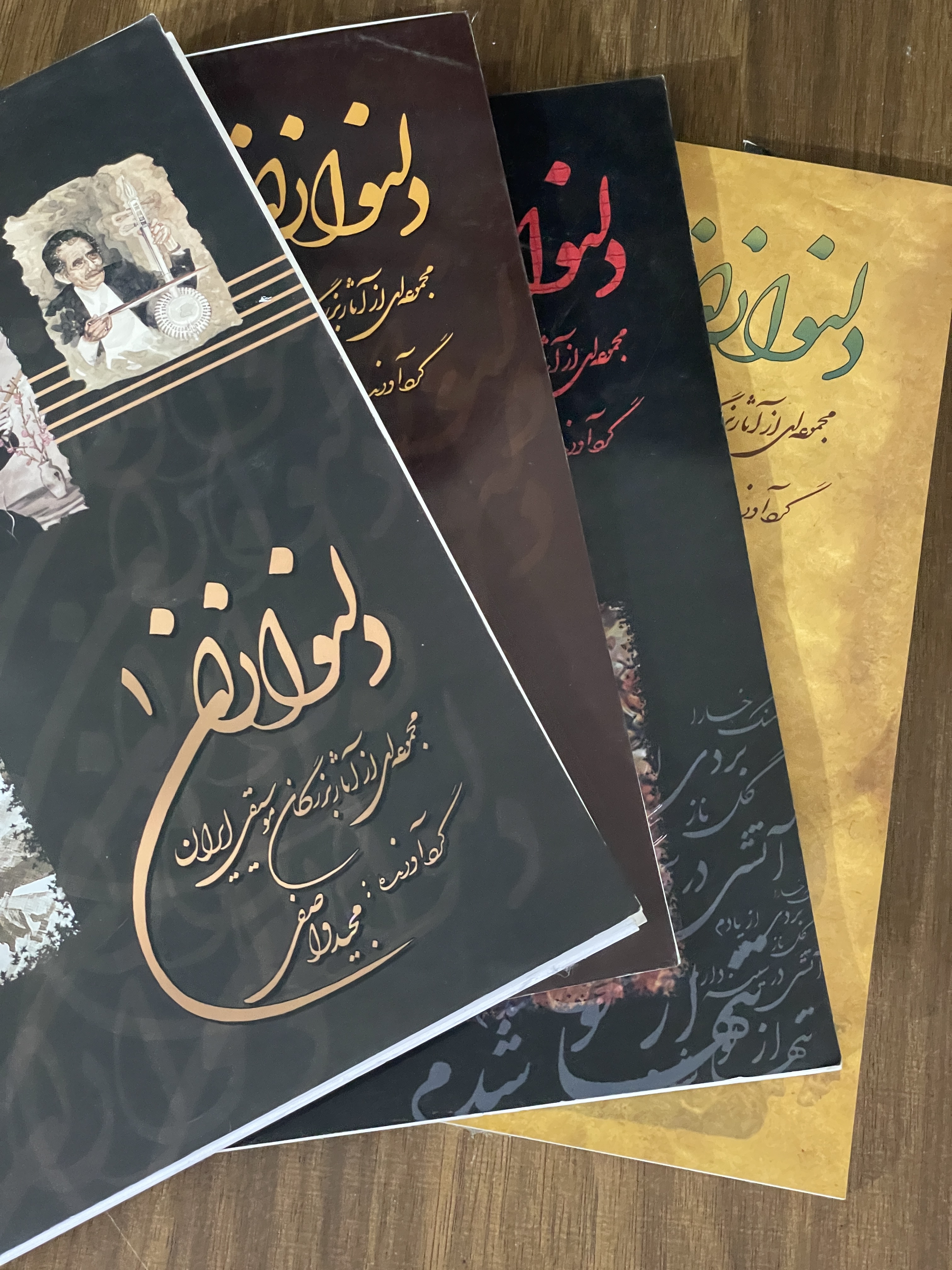 کتاب دلنوازان  - مجموعه ای از آثار بزرگان موسیقی ایران - مجید واصفی 4 جلدی - دست دوم