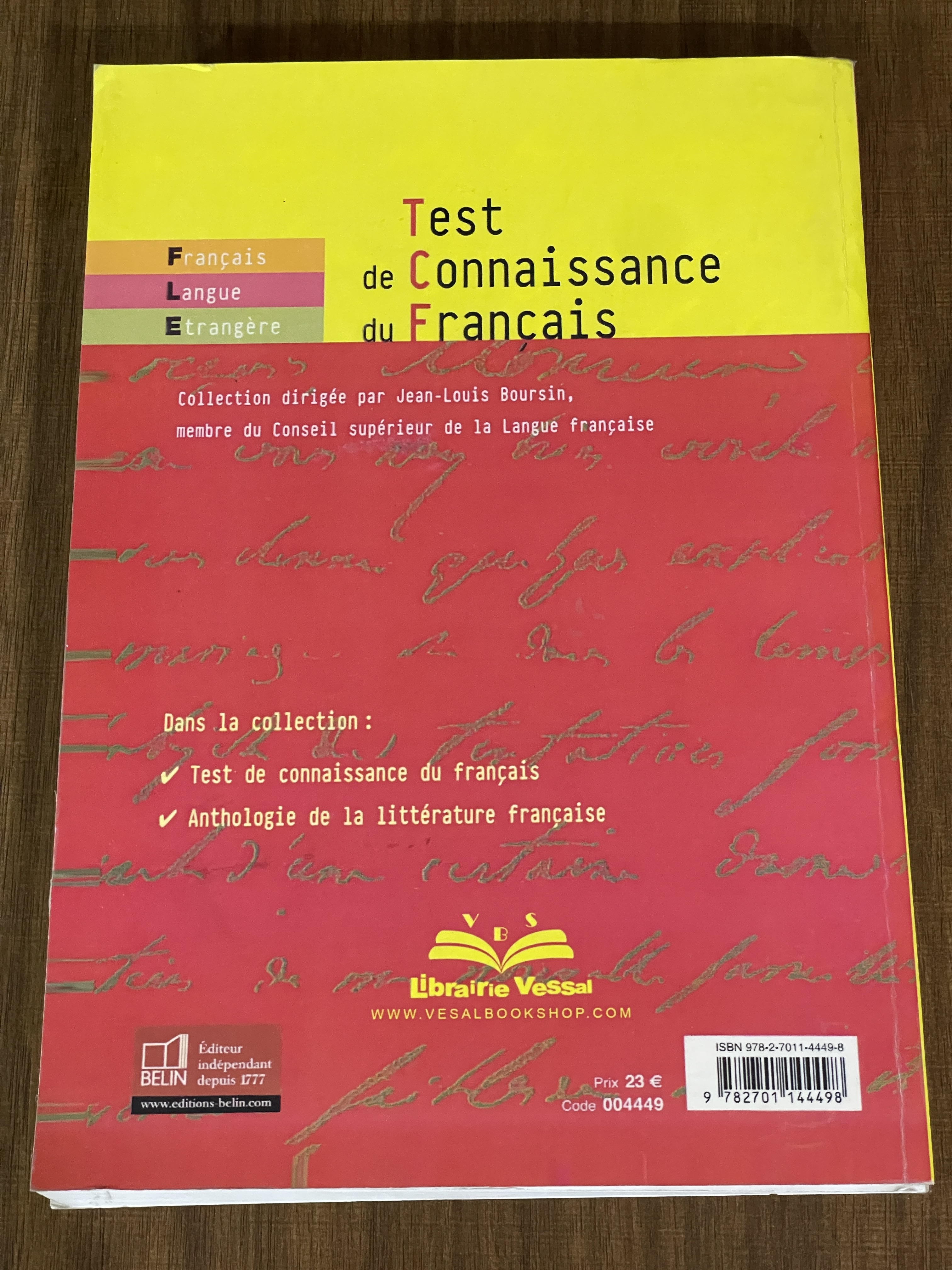 کتاب test du connaissance du francais دست دوم